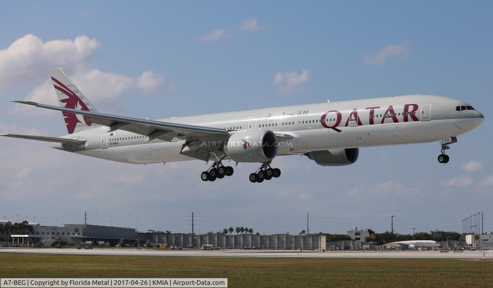 A7-BEG, 2015 Boeing 777-3DZ/ER C/N 60333, MIA spotting