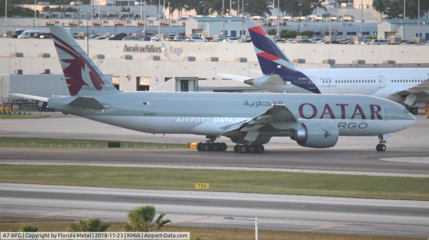 A7-BFG, 2014 Boeing 777-FDZ C/N 42299, MIA spotting
