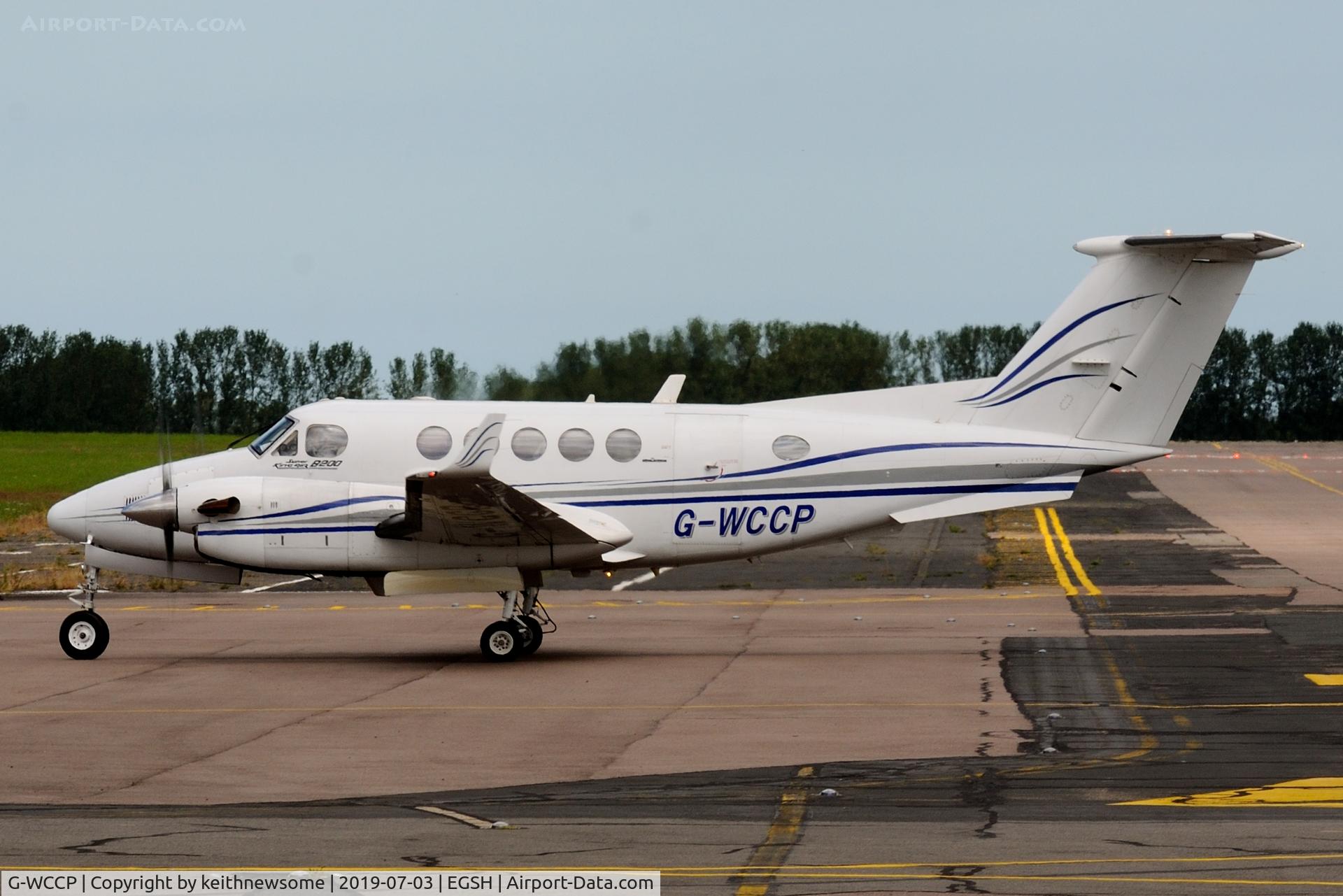 G-WCCP, 1988 Beech B200 Super King Air King Air C/N BB-1295, Arriving at Norwich from Harwarden.