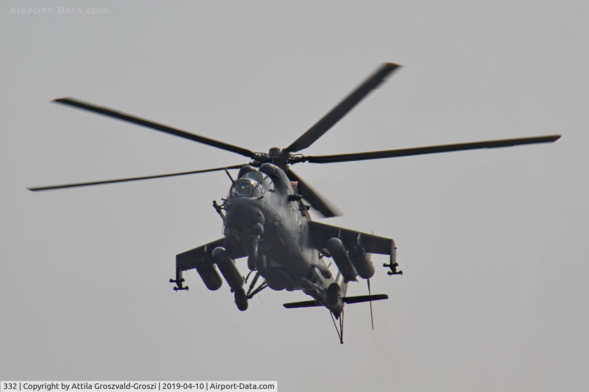 332, 1989 Mil Mi-24P C/N 340332, Jutas-Ujmajor. The Hungarian airforce is his practising base