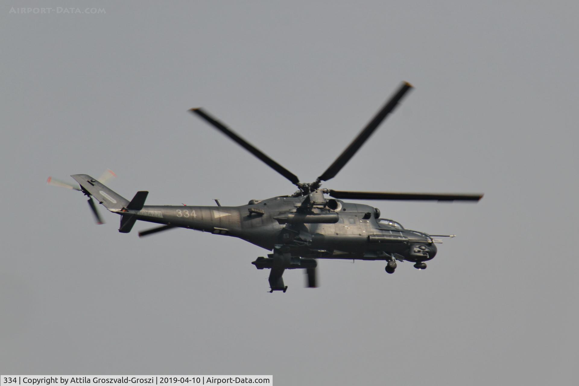 334, 1989 Mil Mi-24P Hind F C/N 340334, Jutas-Ujmajor. The Hungarian airforce is his practising base