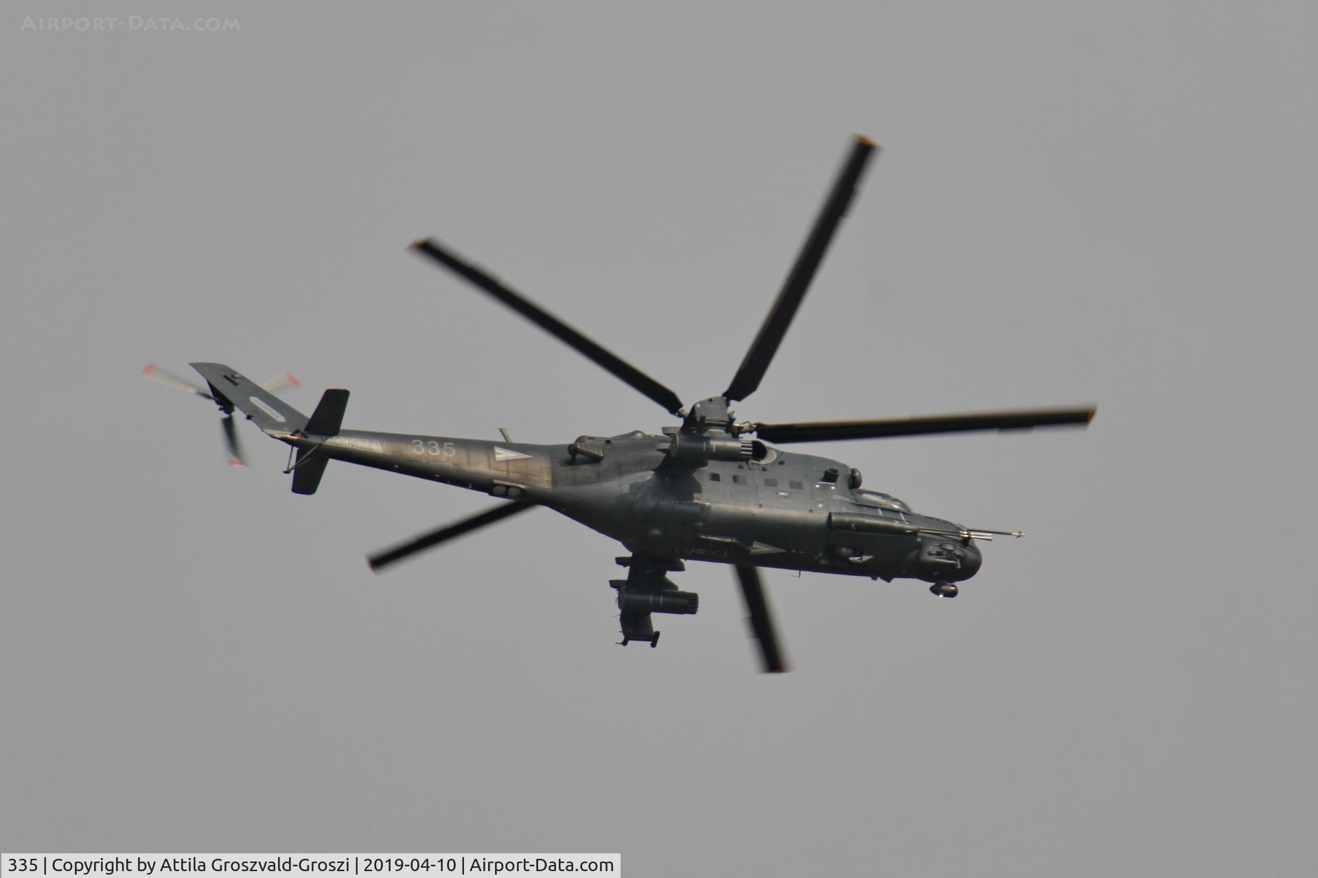 335, 1989 Mil Mi-24P Hind F C/N 340335, Jutas-Ujmajor. The Hungarian airforce is his practising base