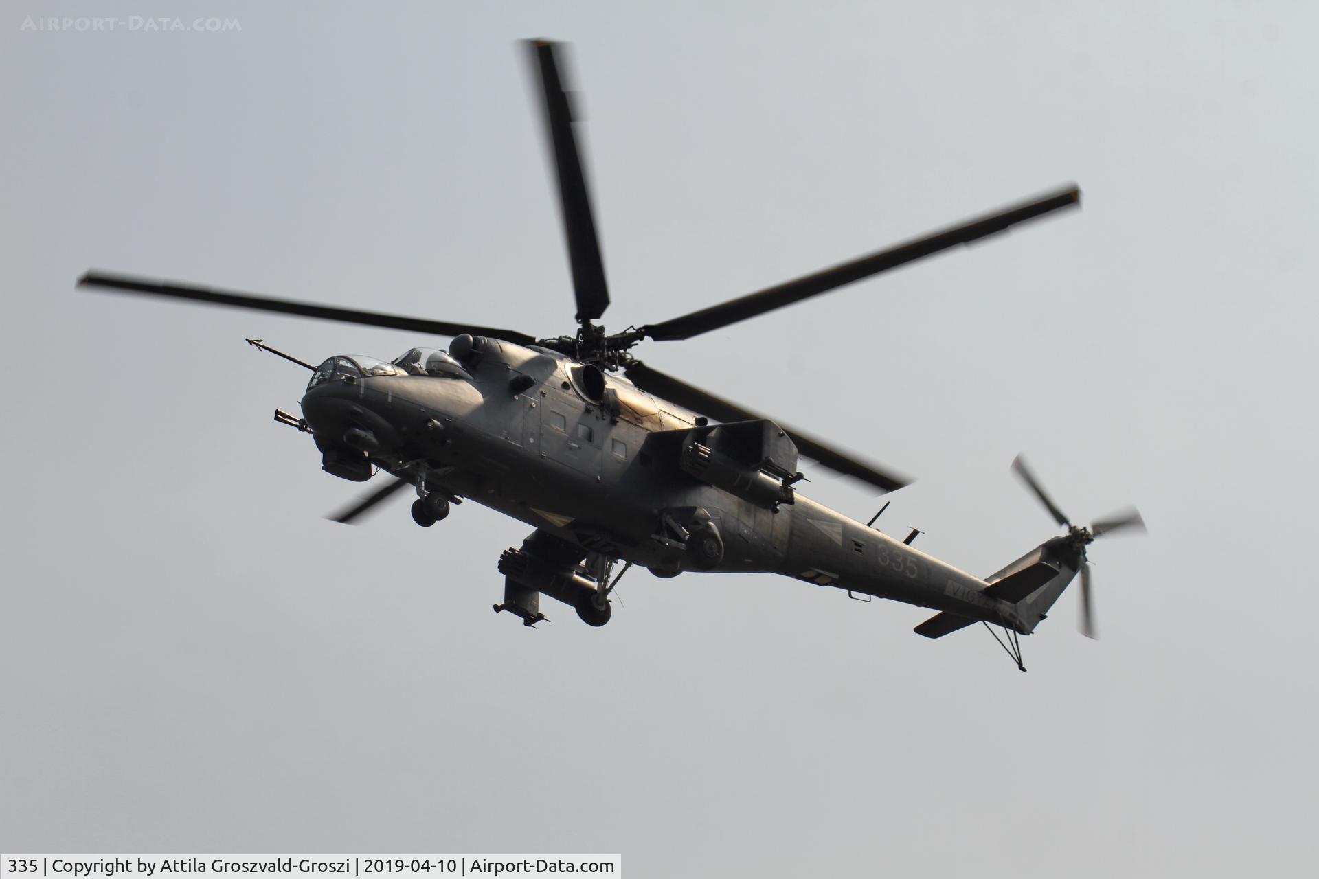 335, 1989 Mil Mi-24P Hind F C/N 340335, Jutas-Ujmajor. The Hungarian airforce is his practising base