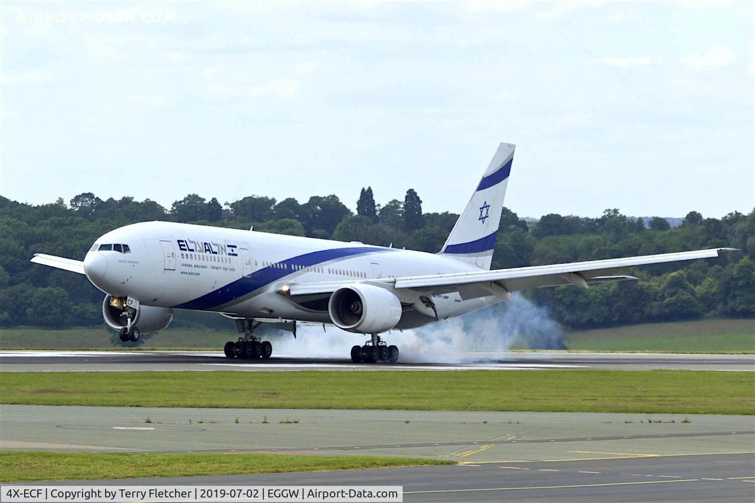 4X-ECF, 2007 Boeing 777-258/ER C/N 36084, at Luton