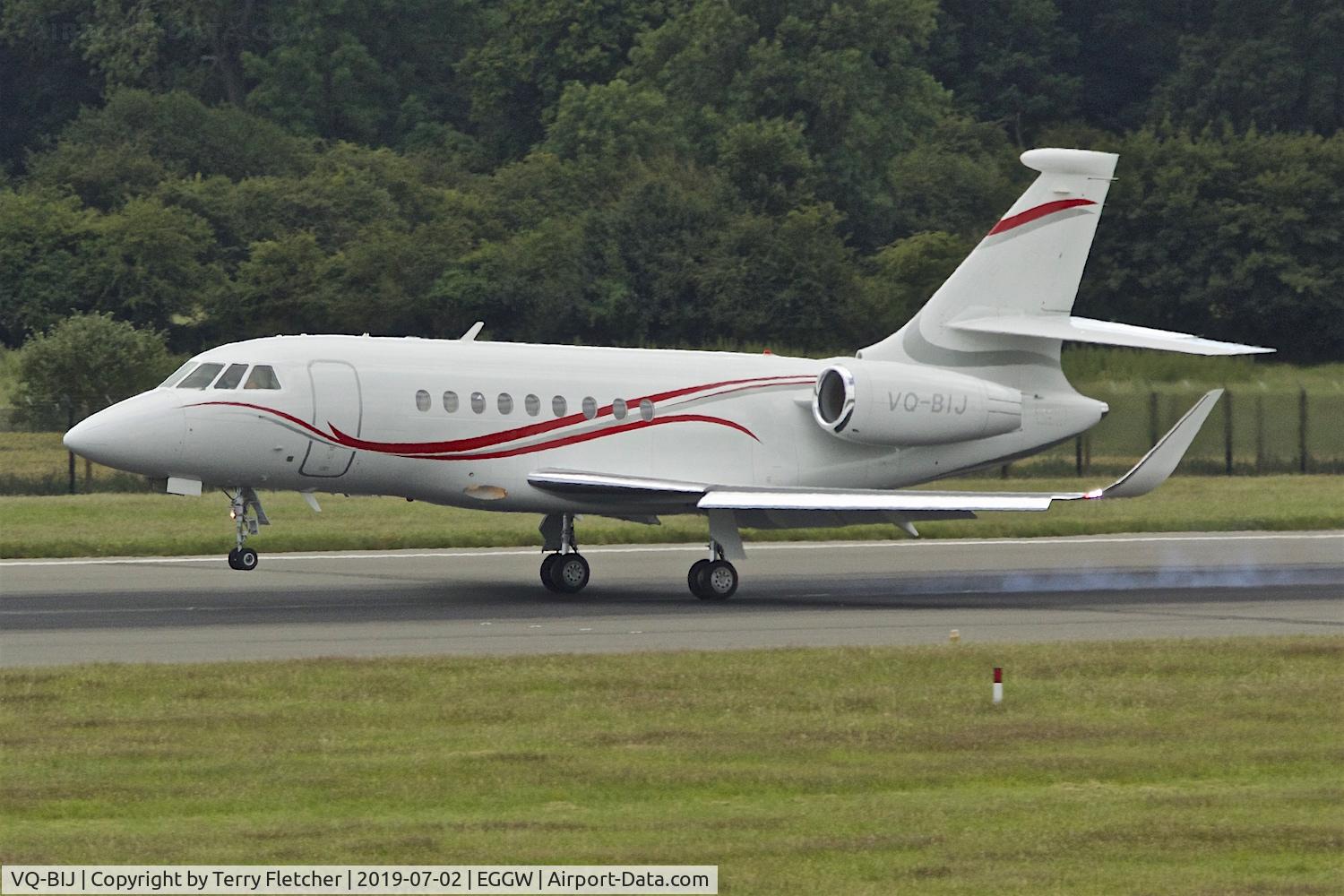 VQ-BIJ, 2010 Dassault Falcon 2000LX C/N 214, at Luton