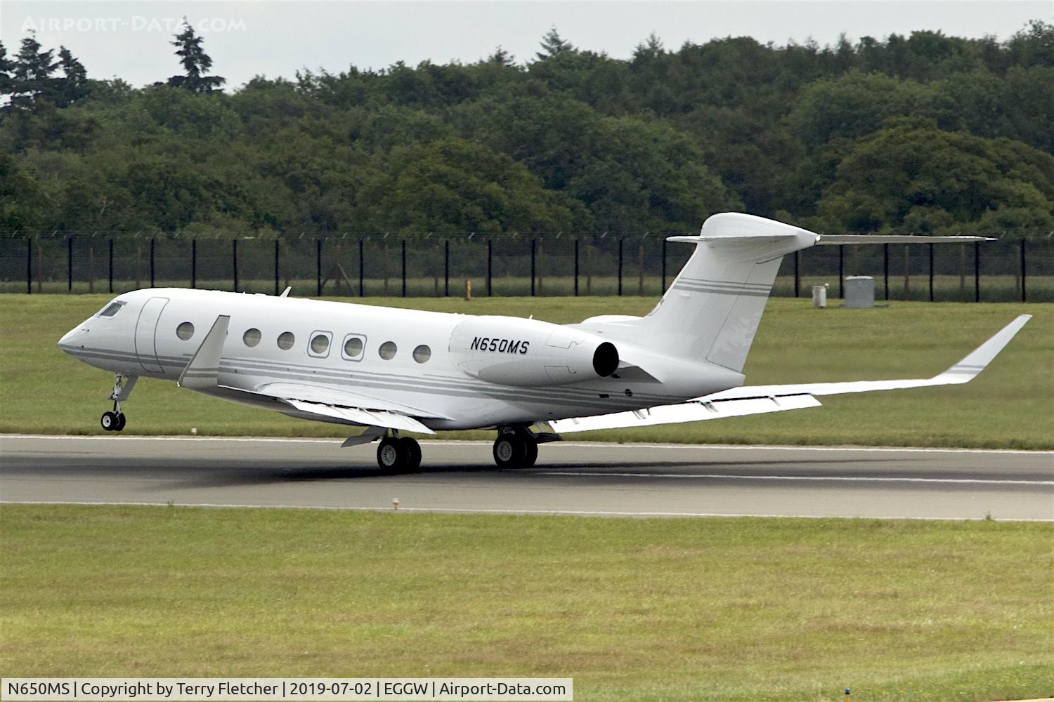 N650MS, 2013 Gulfstream Aerospace G650 (G-VI) C/N 6053, at Luton