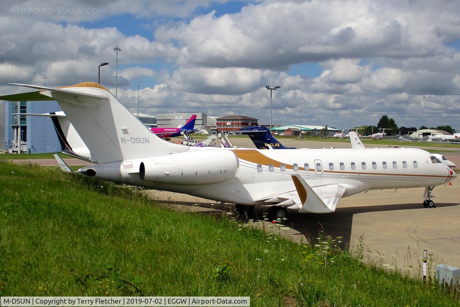 M-DSUN, 2015 Bombardier BD-700-1A10 Global 6000 C/N 9758, at Luton