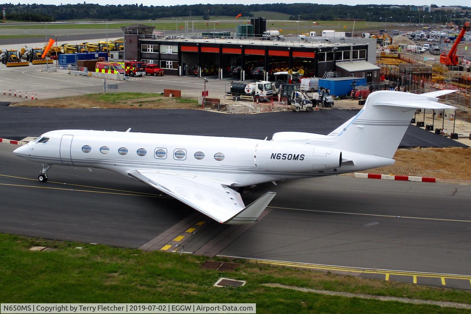 N650MS, 2013 Gulfstream Aerospace G650 (G-VI) C/N 6053, at Luton