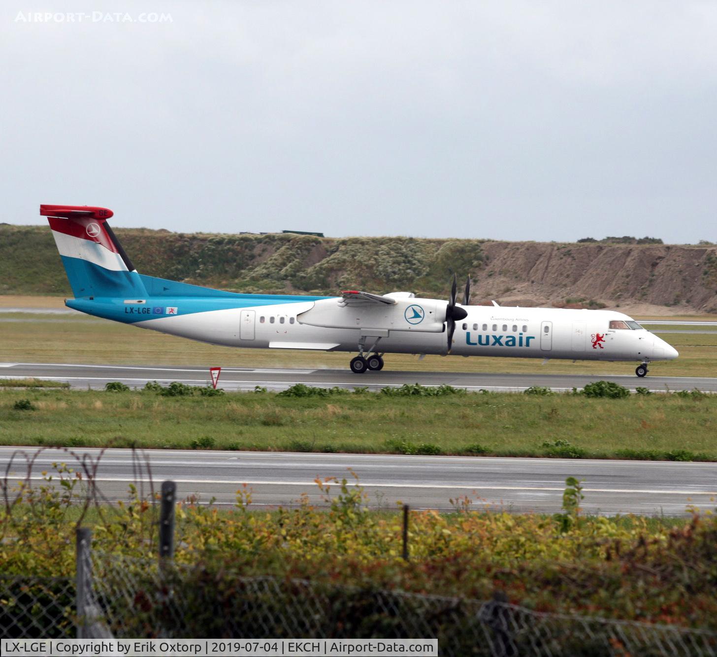 LX-LGE, 2009 De Havilland Canada DHC-8-402Q Dash 8 C/N 4284, LX-LGE taking off rw 22R
