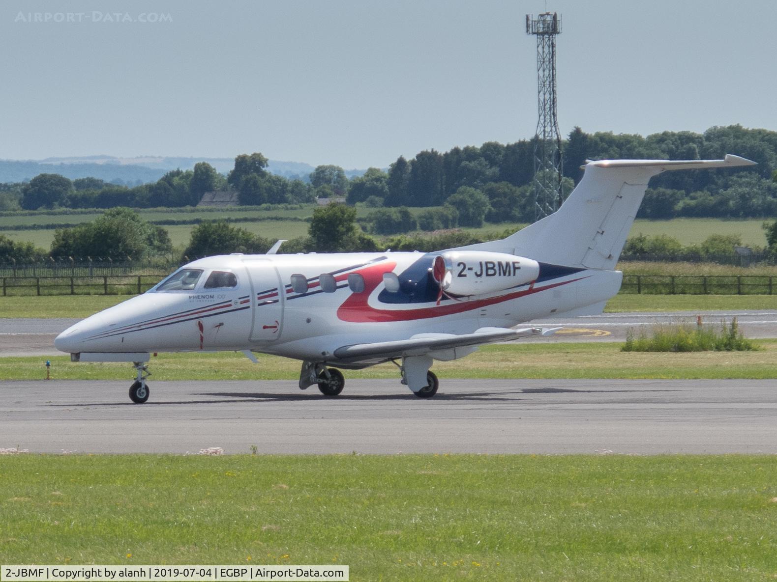 2-JBMF, 2011 Embraer EMB-500 Phenom 100 C/N 50000250, Parked at Cotswold Airport (Kemble)
