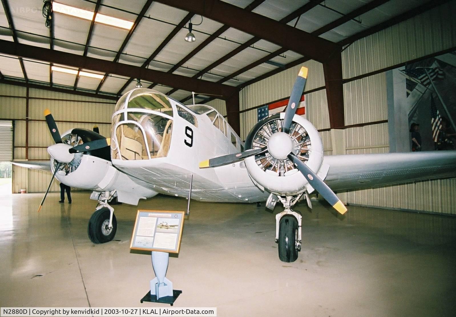 N2880D, 1943 Beech SNB-1 (C-45) Kansan C/N 3658 (39926), At Lakeland Museum.