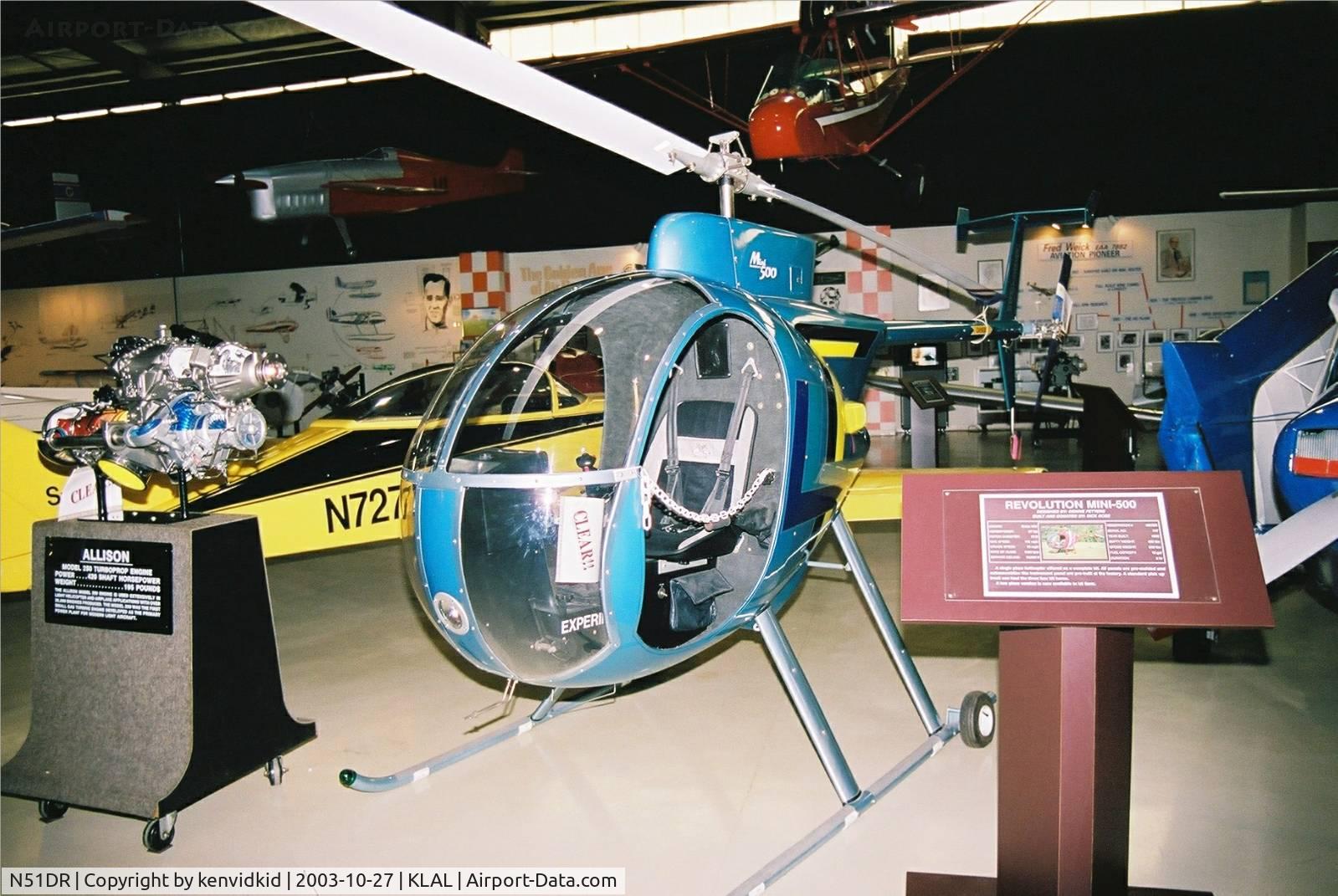 N51DR, 1997 Revolution Mini-500 C/N 147, At Lakeland EAA Museum.
