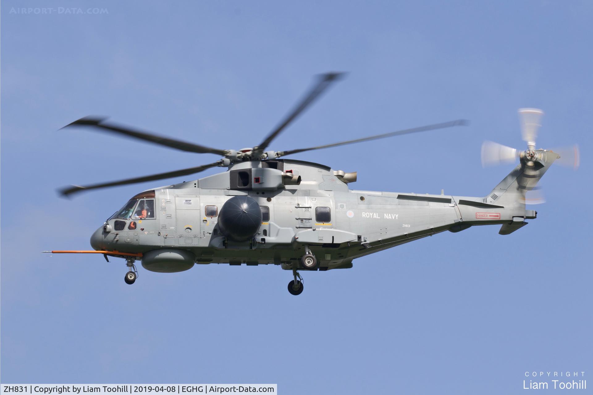 ZH831, AgustaWestland EH-101 Merlin HC.2 C/N MCSP04, ZH831 Crowsnest on flight trials at Westlands