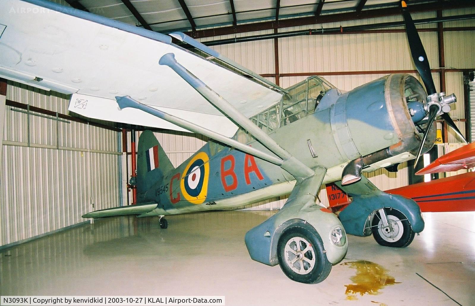 N3093K, 1939 Westland Lysander IIIA C/N Y1363, At Lakeland Museum.