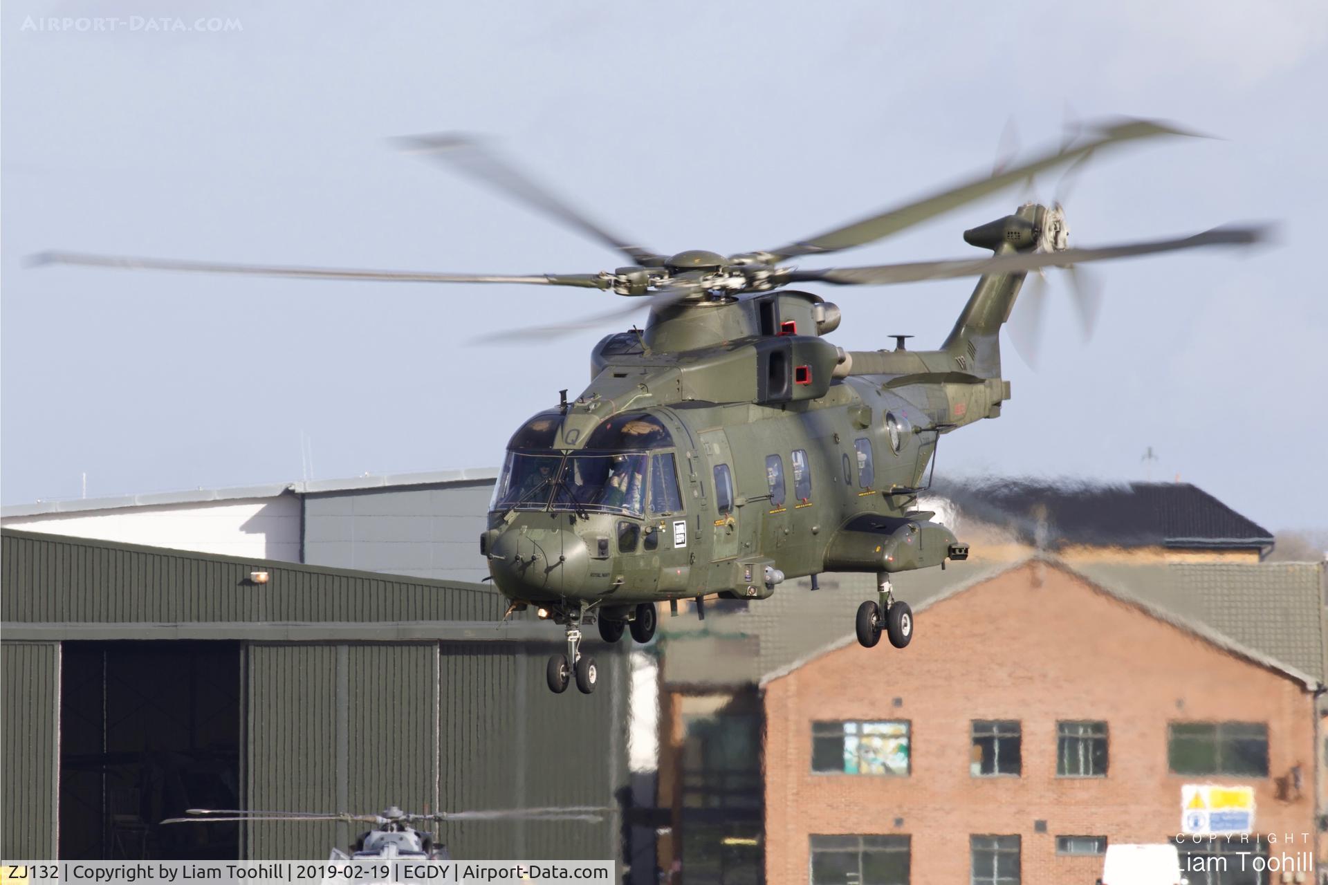 ZJ132, Westland Merlin HC.3 C/N 50177/RAF16, ZJ132 taking off at RNAS Yeovilton