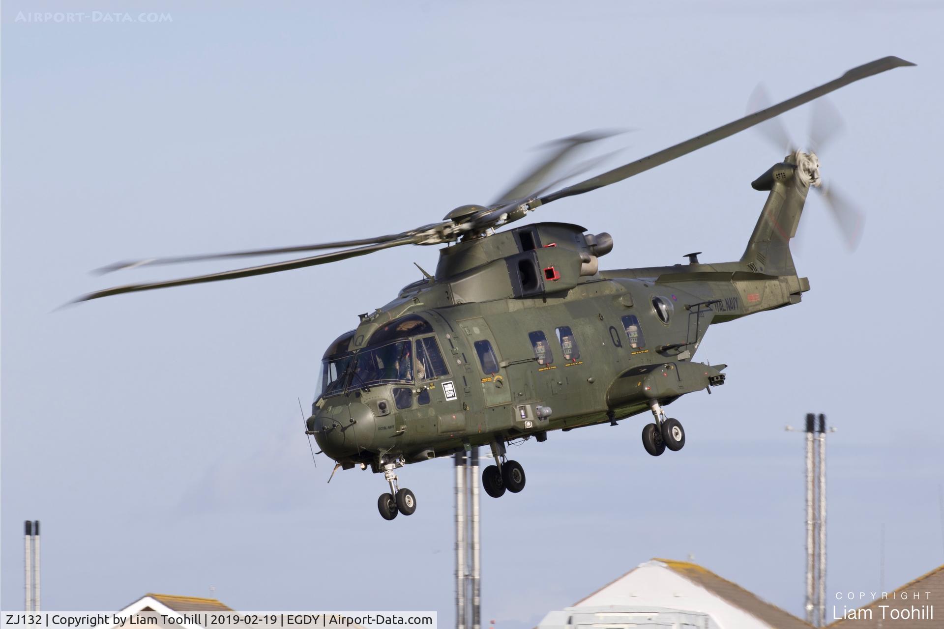 ZJ132, Westland Merlin HC.3 C/N 50177/RAF16, ZJ132 taking off from RNAS Yeovilton