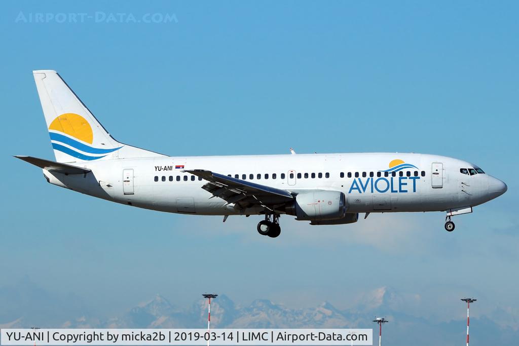 YU-ANI, 1985 Boeing 737-3H9 C/N 23416, Landing