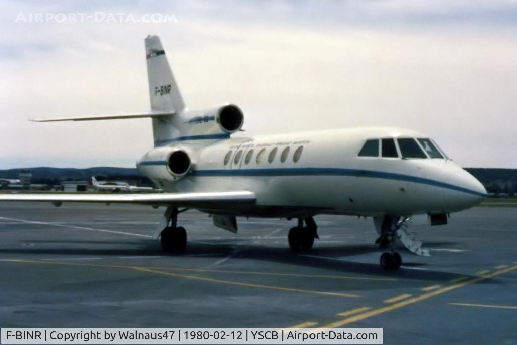 F-BINR, 1979 Dassault Falcon 50 C/N 2, Front stbd side view of Falcon 50 F-BINR Cn 2 taken at Canberra Airport YSCB on 12Feb1980. F-BINR was then owned by Dassault and the type was being promoted as a replacement for Mystere 20C aircraft being operated by RAAF 34 Sqn.