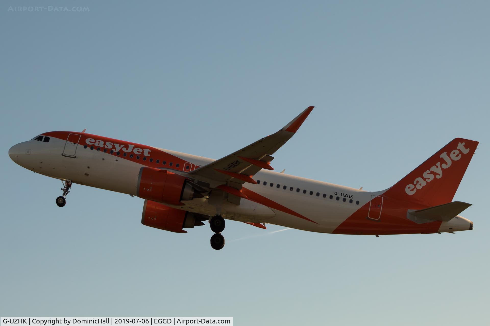 G-UZHK, 2018 Airbus A320-251N C/N 8356, Dawn departure from RWY 27