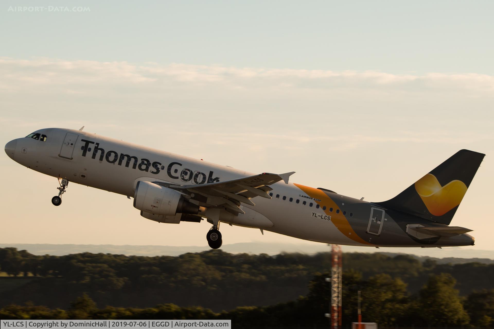 YL-LCS, 1995 Airbus A320-214 C/N 566, Dawn departure from RWY 27