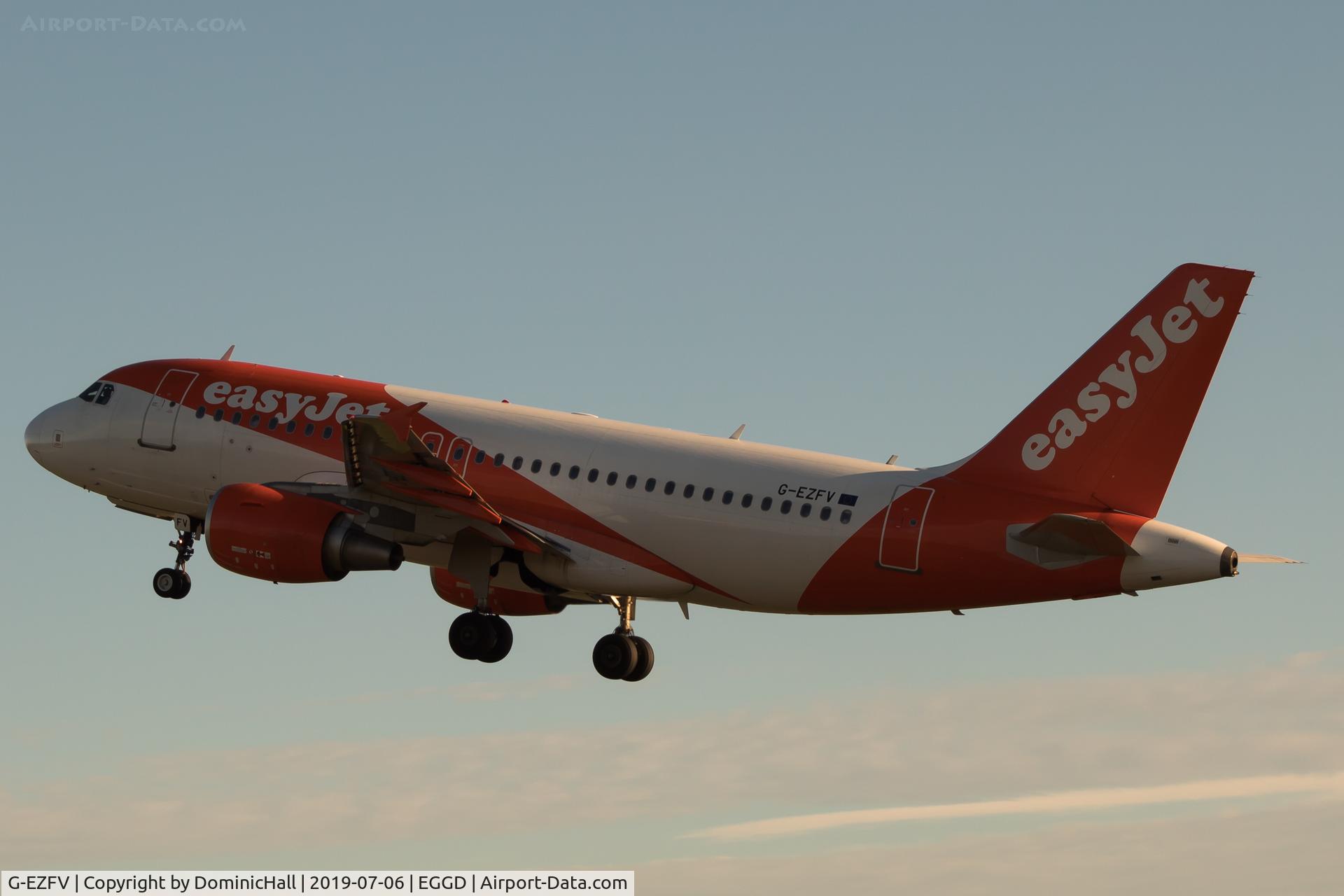 G-EZFV, 2010 Airbus A319-111 C/N 4327, Early morning Departure from RWY 27