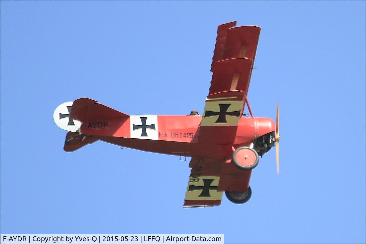 F-AYDR, 2011 Fokker Dr.1 Triplane Replica C/N 11178, Fokker Dr.1 Triplane Replica, On display, La Ferté-Alais airfield (LFFQ) Airshow 2015