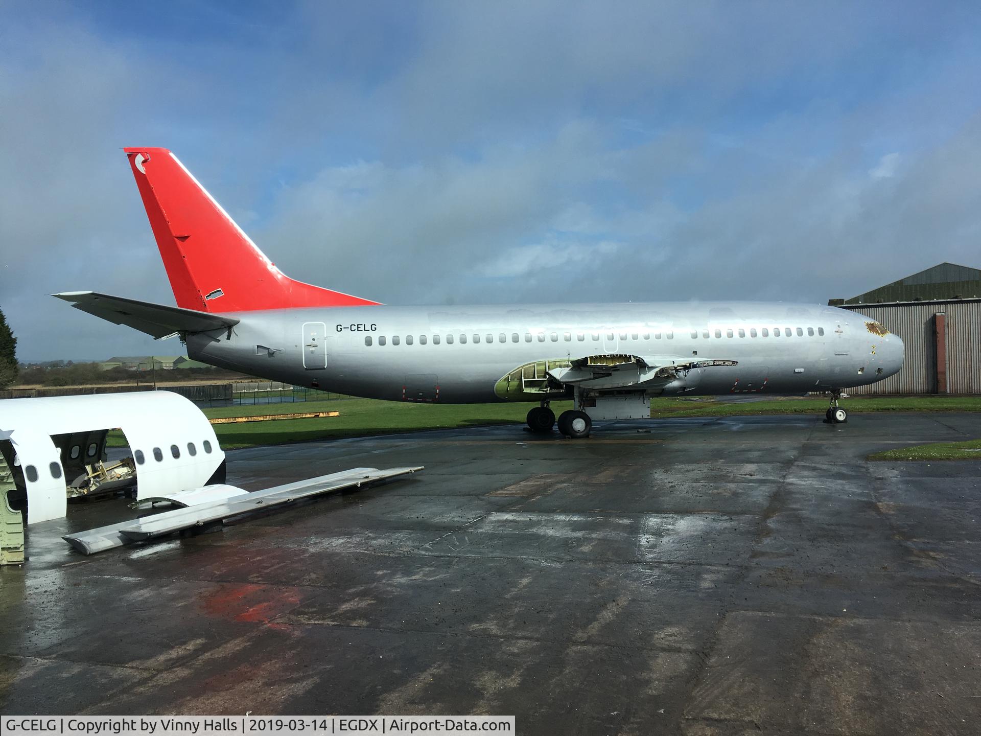 G-CELG, 1988 Boeing 737-377 C/N 24303, At Ecube, St Athans Wales