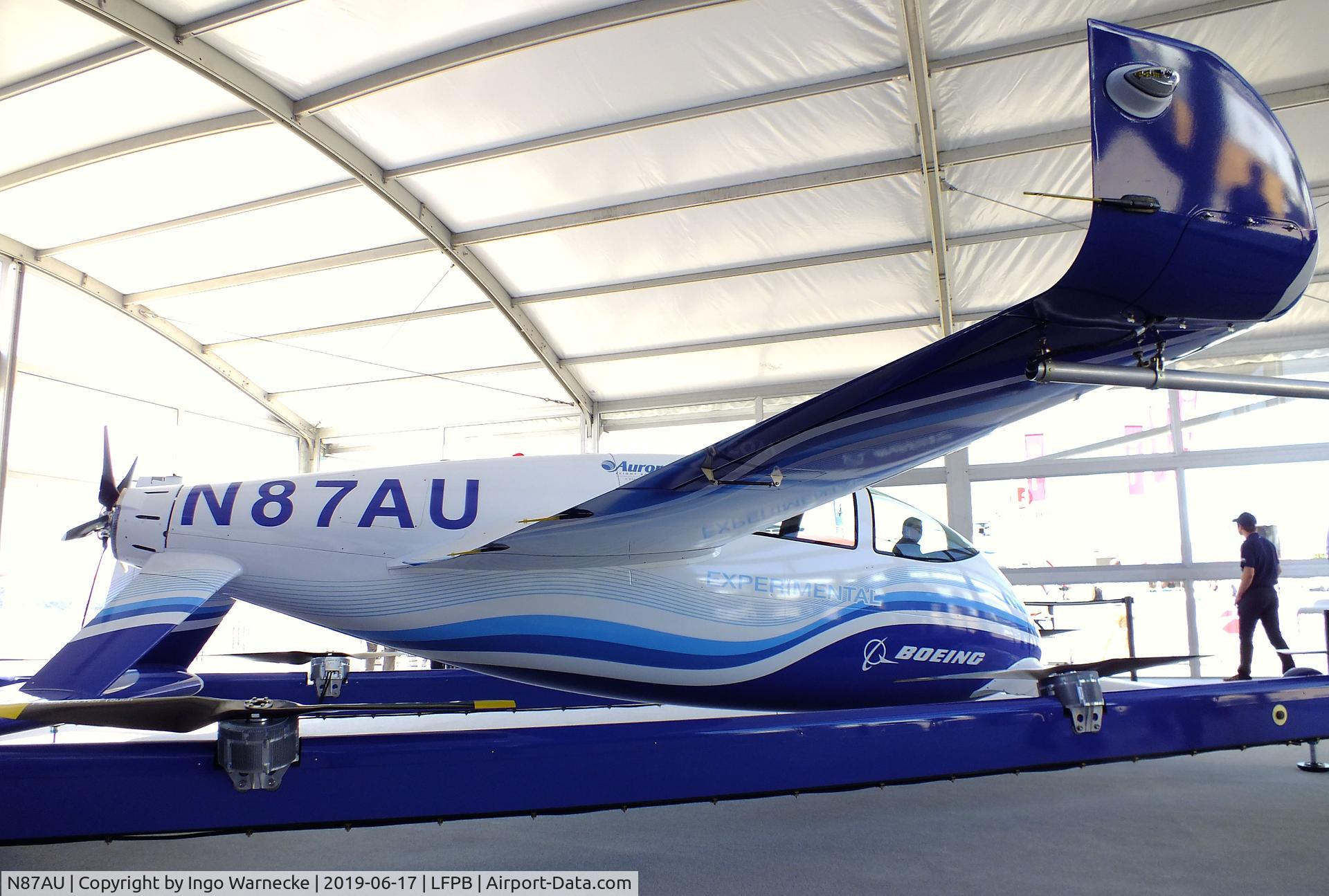 N87AU, 2018 Aurora Flight Sciences Pegasus C/N AU-087, Aurora Flight Sciences Pegasus / Boeing PAV (Passenger Air Vehicle) with 9 electric motors at the Aerosalon 2019, Paris