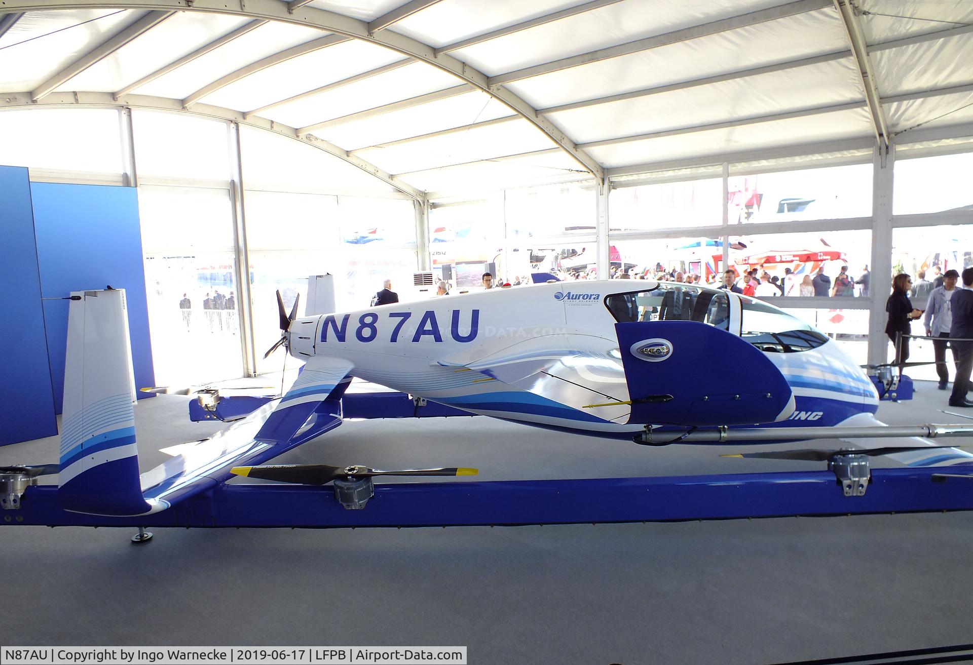 N87AU, 2018 Aurora Flight Sciences Pegasus C/N AU-087, Aurora Flight Sciences Pegasus / Boeing PAV (Passenger Air Vehicle) with 9 electric motors at the Aerosalon 2019, Paris