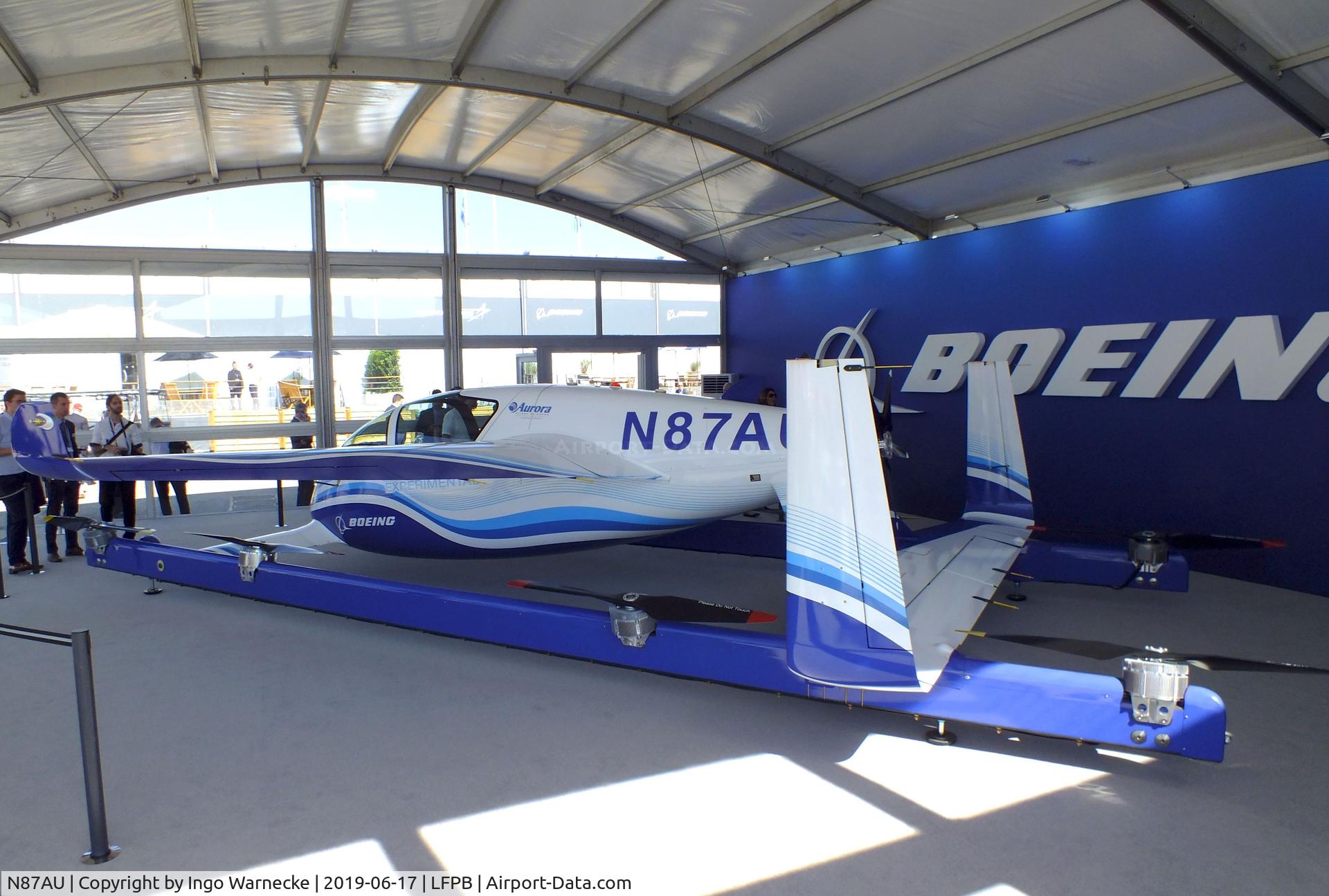 N87AU, 2018 Aurora Flight Sciences Pegasus C/N AU-087, Aurora Flight Sciences Pegasus / Boeing PAV (Passenger Air Vehicle) with 9 electric motors at the Aerosalon 2019, Paris