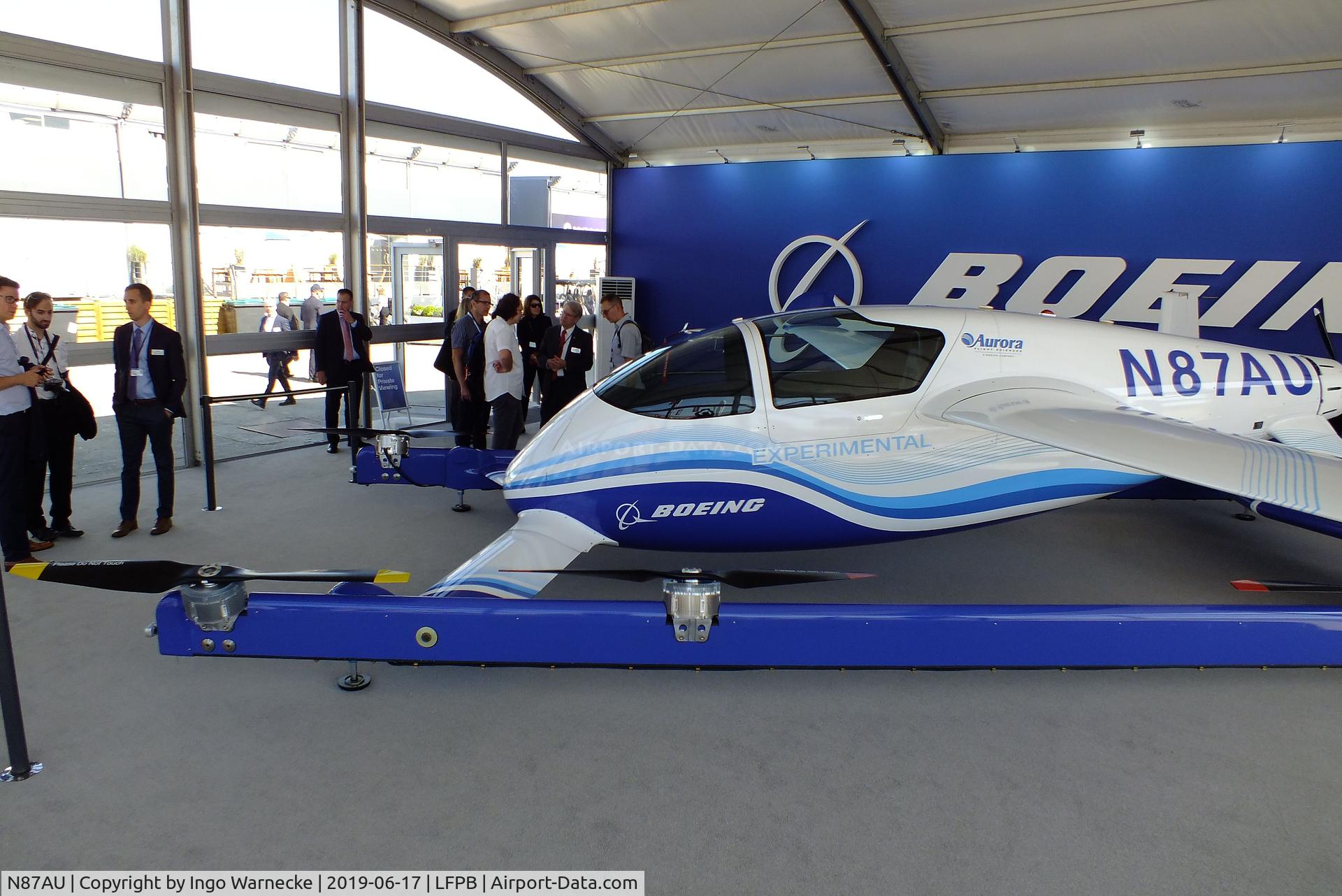 N87AU, 2018 Aurora Flight Sciences Pegasus C/N AU-087, Aurora Flight Sciences Pegasus / Boeing PAV (Passenger Air Vehicle) with 9 electric motors at the Aerosalon 2019, Paris