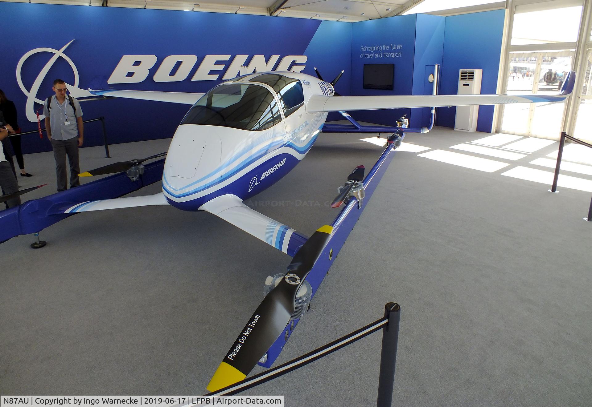 N87AU, 2018 Aurora Flight Sciences Pegasus C/N AU-087, Aurora Flight Sciences Pegasus / Boeing PAV (Passenger Air Vehicle) with 9 electric motors at the Aerosalon 2019, Paris