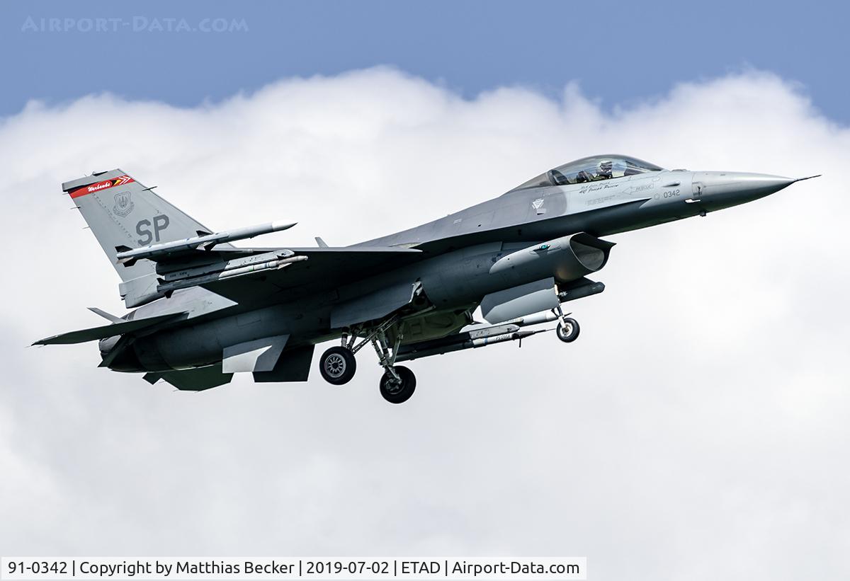 91-0342, General Dynamics F-16C Fighting Falcon C/N CC-40, 91-0342