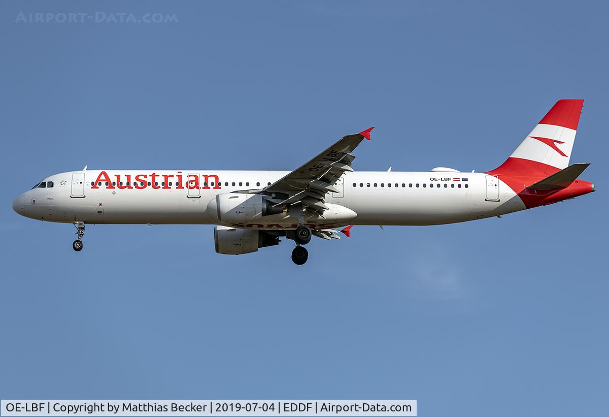 OE-LBF, 2001 Airbus A321-211 C/N 1458, OE-LBF