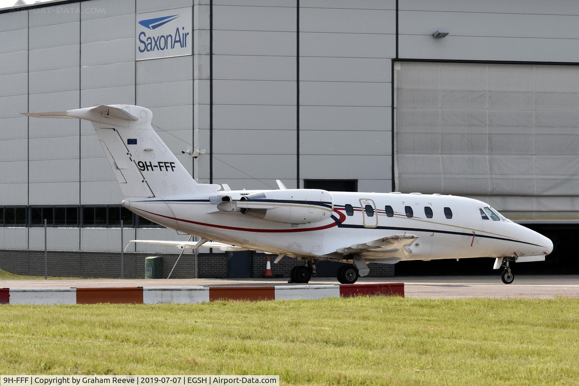 9H-FFF, 1997 Cessna 650 Citation VII C/N 650-7080, Parked at Norwich.
