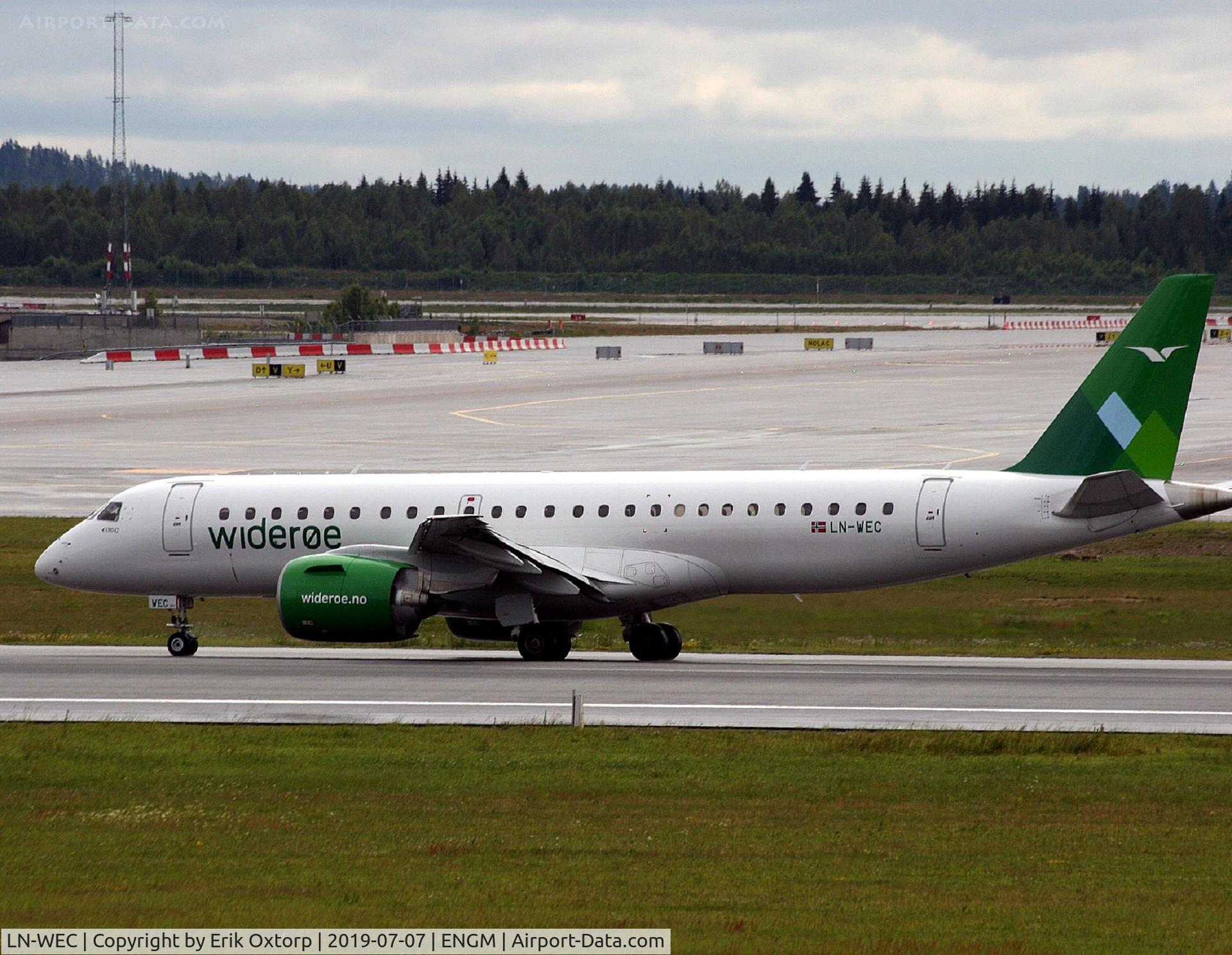 LN-WEC, 2018 Embraer 190-E2 (ERJ-190-300) C/N 19020011, LN-WEC landed rw 01L