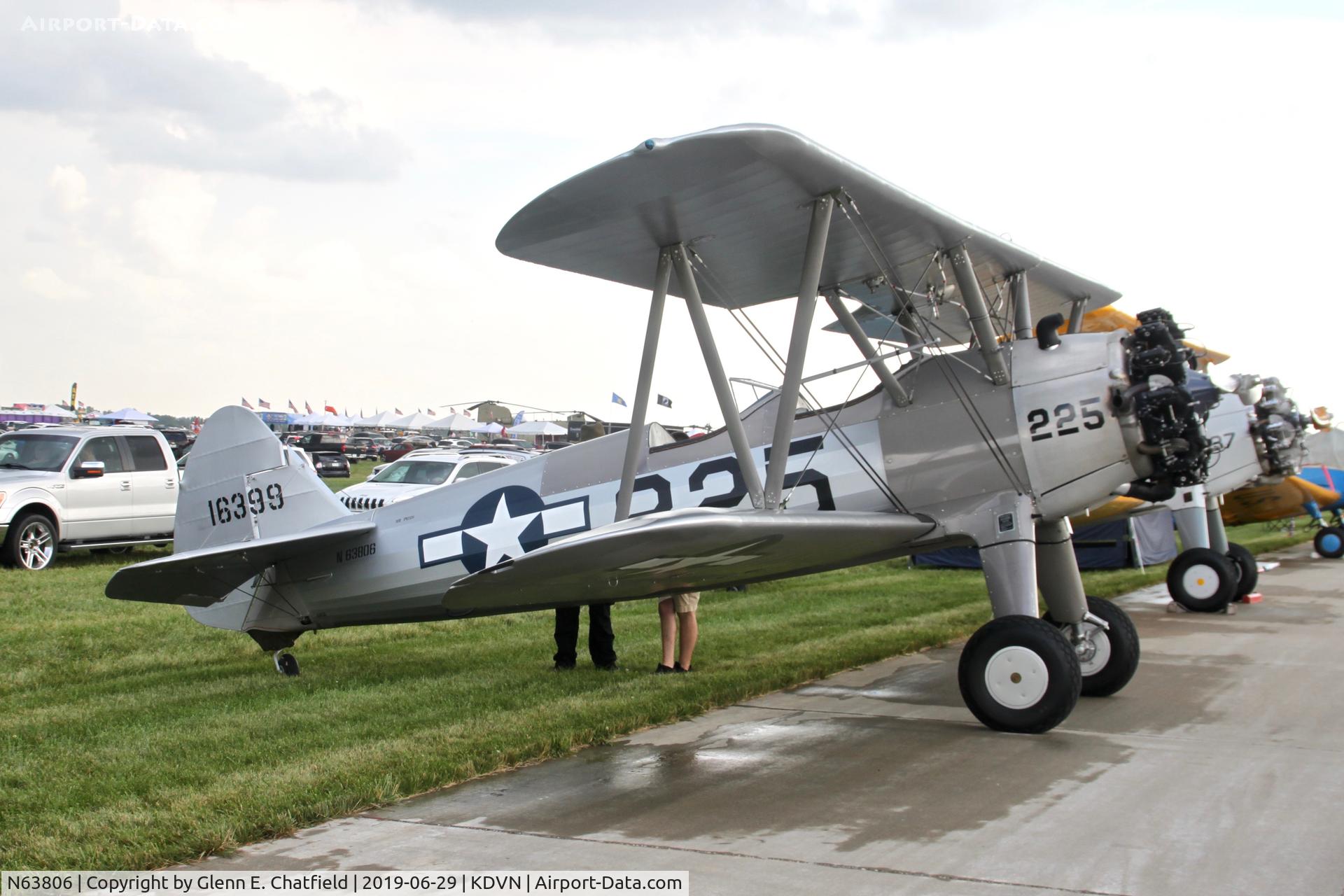 N63806, 1946 Boeing A75N1(PT17) C/N 75-4567, At the Quad Cities Air Show
