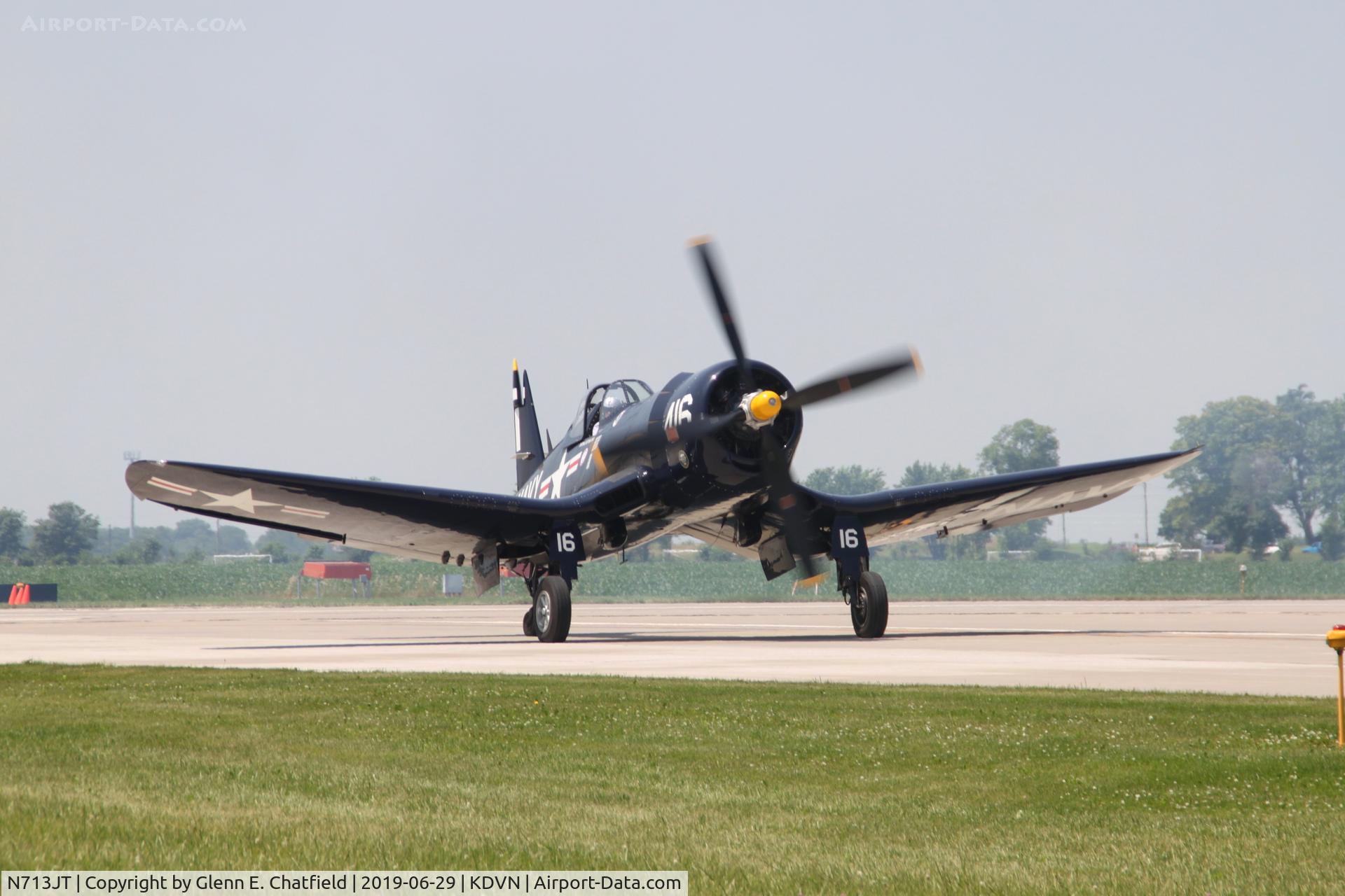 N713JT, 1945 Vought F4U-4B Corsair C/N 97143, At the Quad Cities Air Show