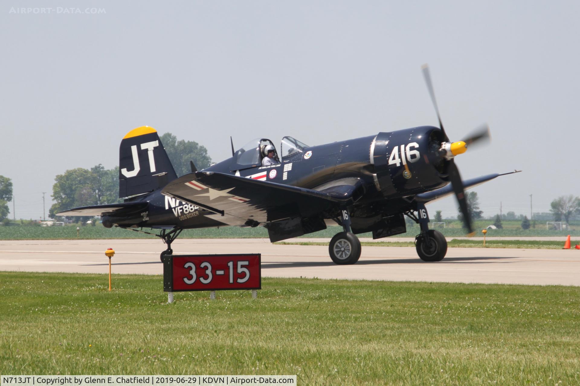 N713JT, 1945 Vought F4U-4B Corsair C/N 97143, At the Quad Cities Air Show