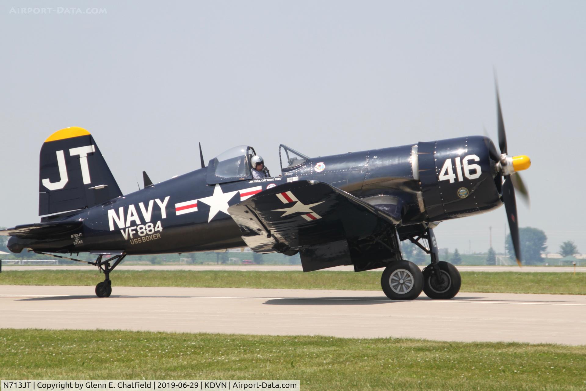 N713JT, 1945 Vought F4U-4B Corsair C/N 97143, At the Quad Cities Air Show