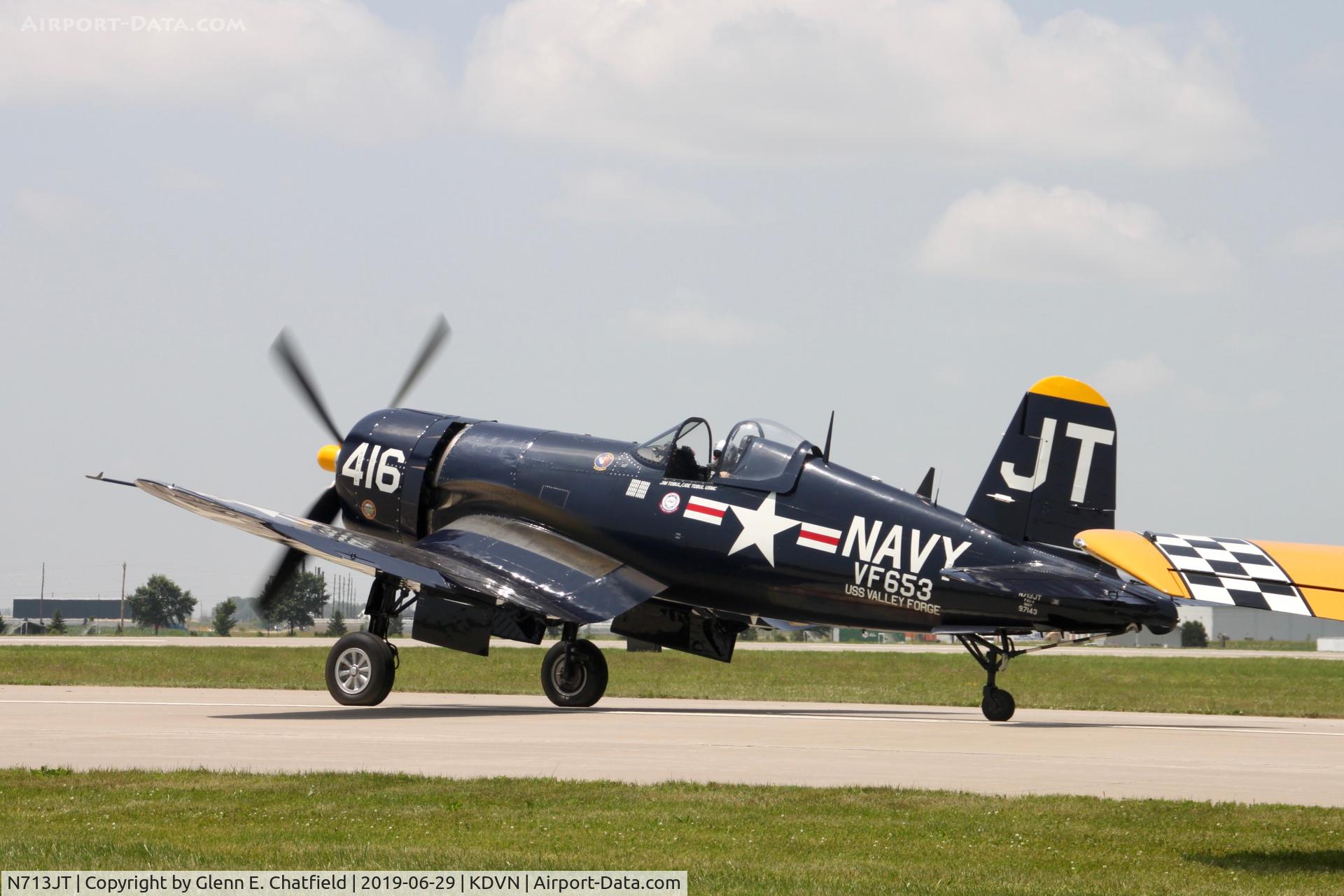 N713JT, 1945 Vought F4U-4B Corsair C/N 97143, At the Quad Cities Air Show