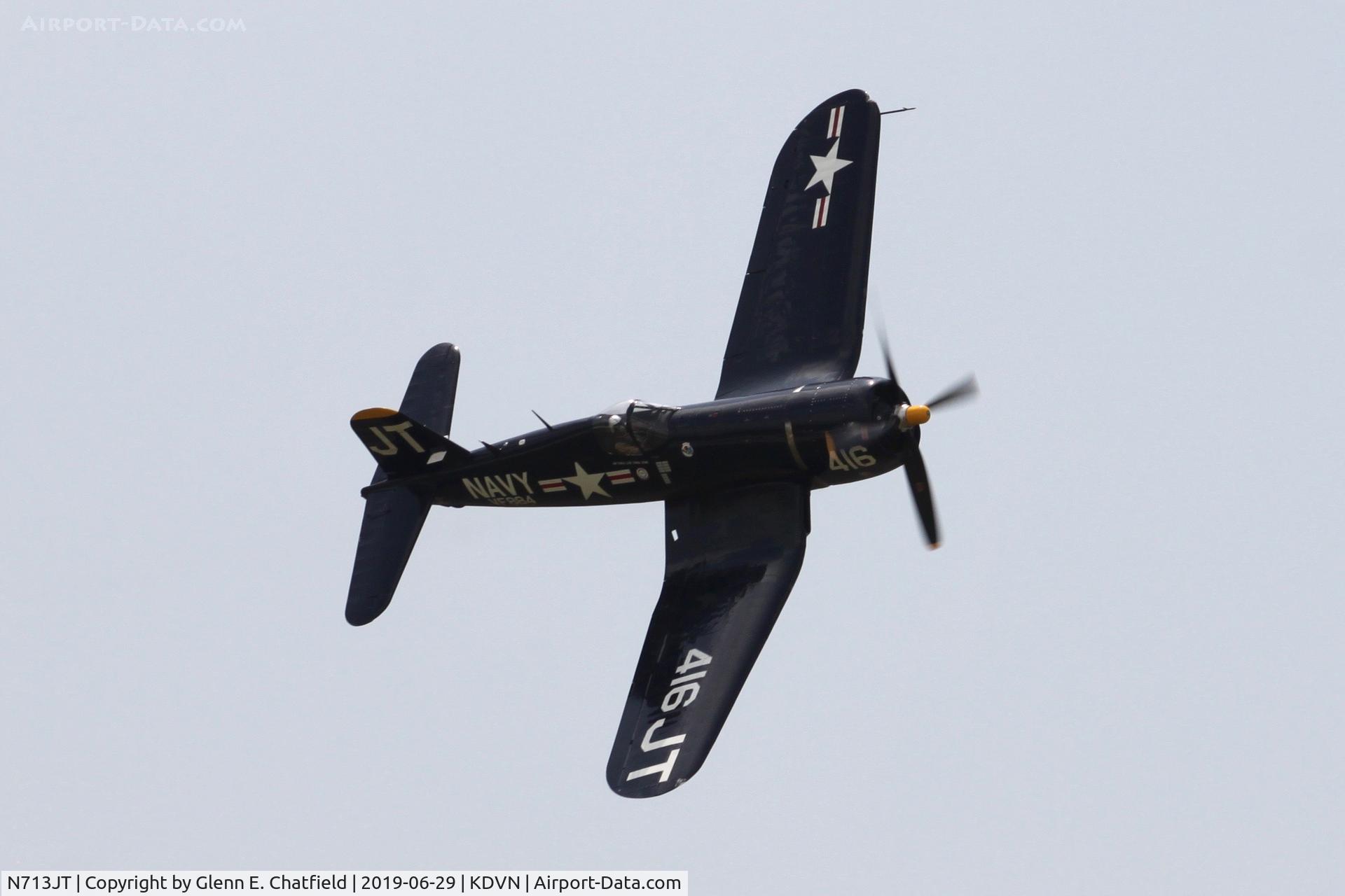 N713JT, 1945 Vought F4U-4B Corsair C/N 97143, At the Quad Cities Air Show