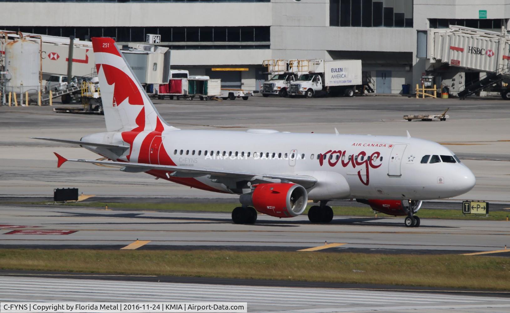C-FYNS, 1997 Airbus A319-114 C/N 572, MIA spotting