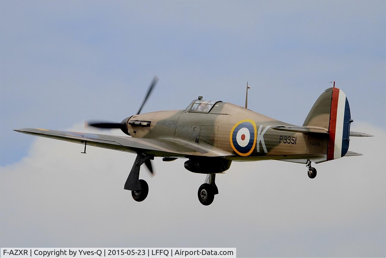 F-AZXR, Hawker Hurricane IIA C/N Not found ZK-TPK, Hawker Hurricane Mk.IIa, Take off rwy 28, La Ferté-Alais airfield (LFFQ) Airshow 2015