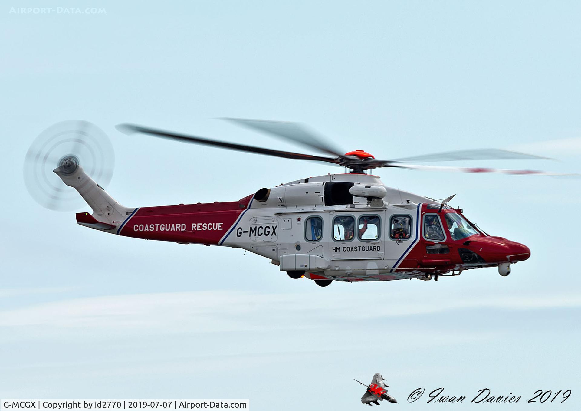 G-MCGX, 2018 Leonardo AW189 C/N 92010, Flying along Swansea Bay