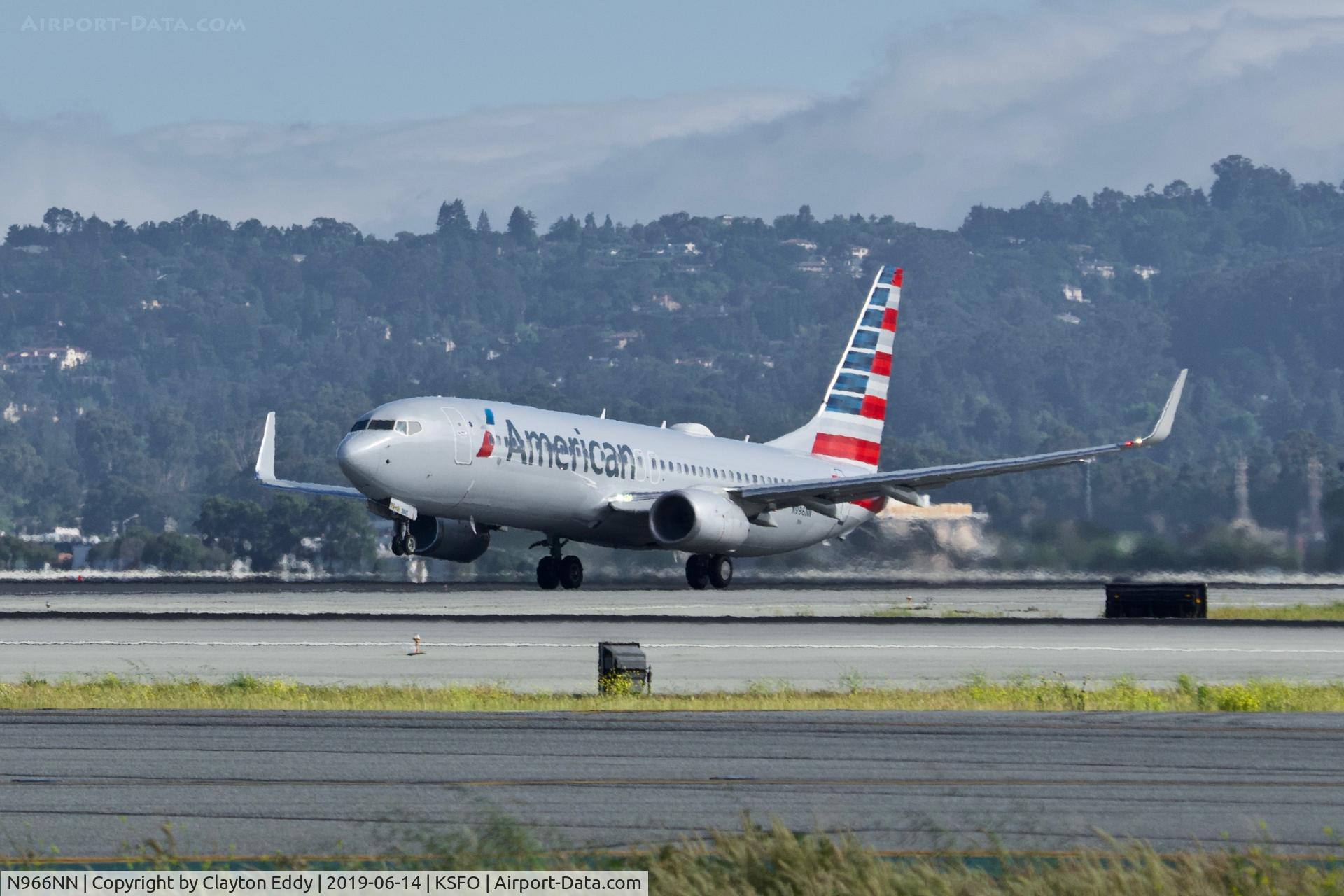N966NN, 2015 Boeing 737-823 C/N 33240, Departing runway 01 SFO 2019.