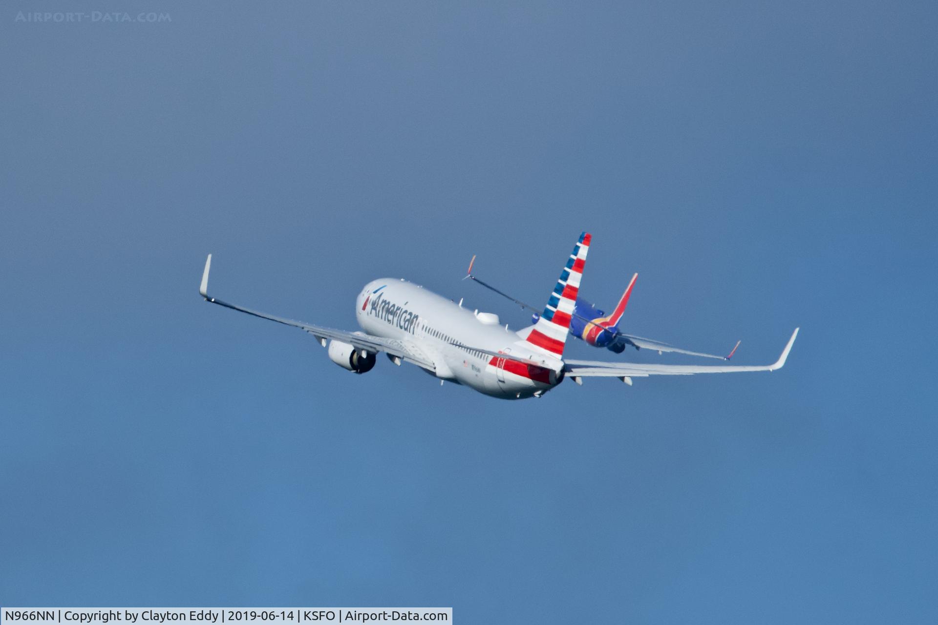 N966NN, 2015 Boeing 737-823 C/N 33240, Departing runway 01 SFO 2019.