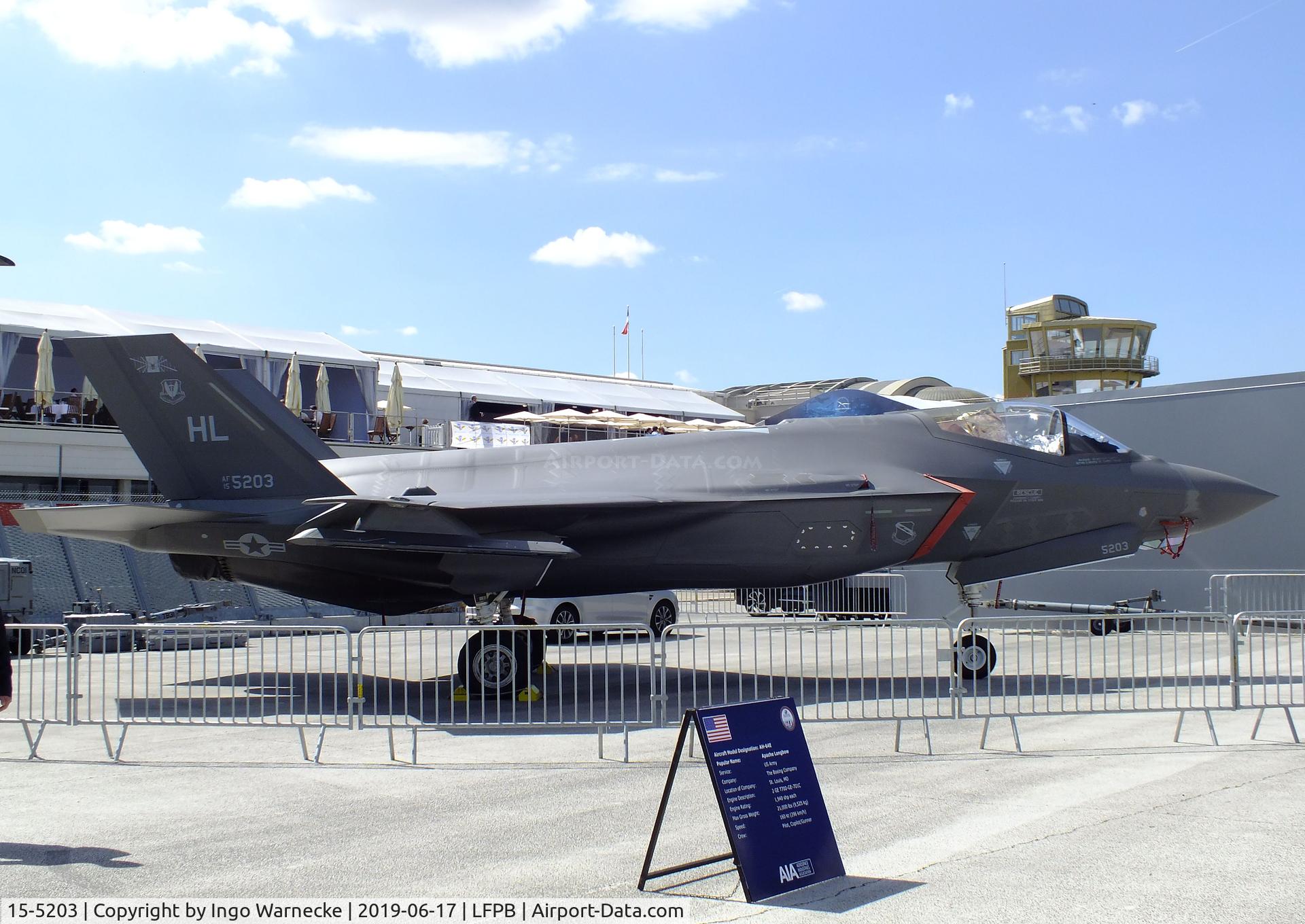 15-5203, Lockheed Martin F-35A Lightning II C/N AF-178, Lockheed Martin F-35A Lightning II of the USAF at the Aerosalon 2019, Paris