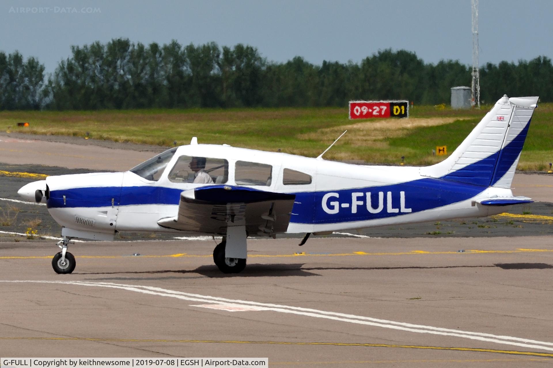 G-FULL, 1974 Piper PA-28R-200-2 Cherokee Arrow II C/N 28R-7435248, Arriving at Norwich.