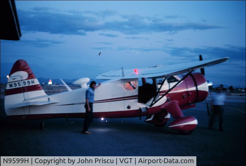 N9599H, 1943 Howard Aircraft DGA-15P C/N 733, My Uncle, George Priscu,  and I ( John Priscu), with N9599H at North Las Vegas ir Terminal circa 1970. My uncle restored this aircraft while living at the Boulder City Airport, Nevada in the 1960s.